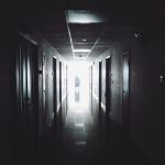 A dark hospital hallway